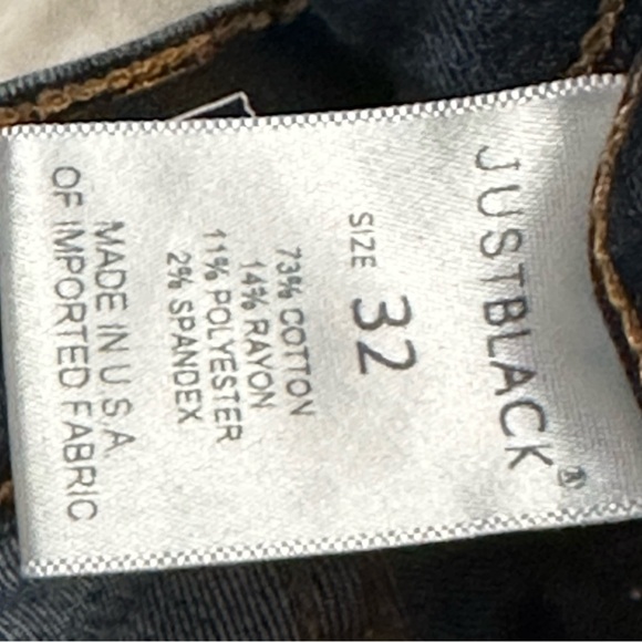 Just Black Womens Sz 32 Dark Wash Skinny Denim Blue Jeans Distressed Raw Hem - Picture 8 of 8